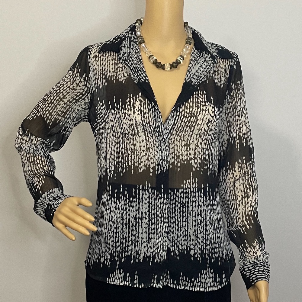 Super Chic Abstract Snake Embossed Patterned Blac… - image 1